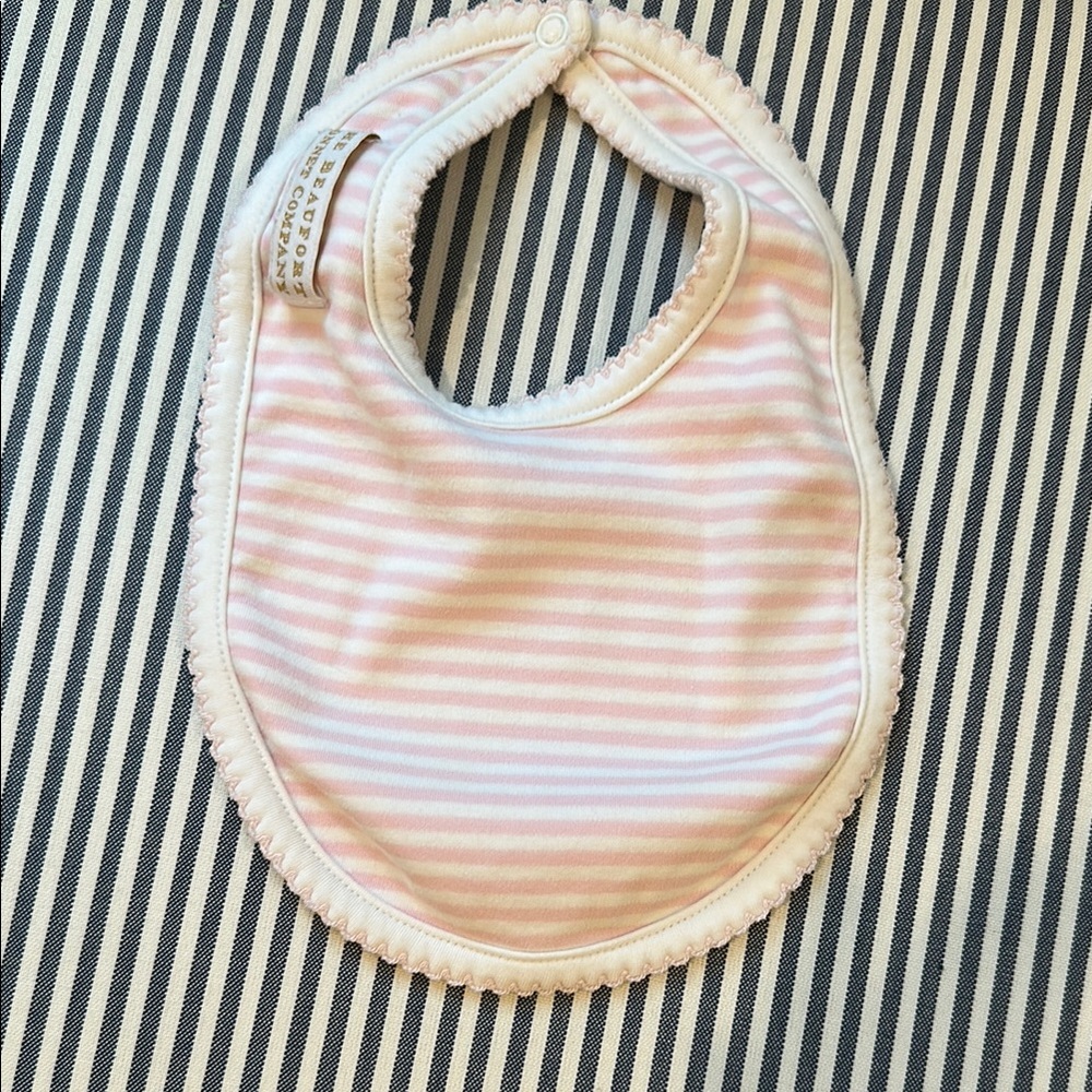 TBBC Striped Pink Baby Bib